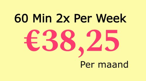 60min 2x per week jaar abonnement